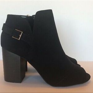 APT 9 black Women's Peep Open Toe Ankle Boots 8.5
